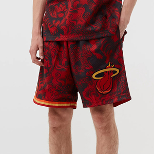 Pantalones Cortos de Baloncesto Rojos de Color Sólido para Hombre de los Miami Heat, Cintura Media, Cordón Ajustable, Secado Rápido, Transpirables, Estilo Deportivo, Impresión Digital - Product Image 4