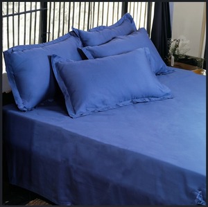 Premium Royal Blue Bedsheet Set With <b>Pillow</b> Covers Soft Finish - Product Image 3