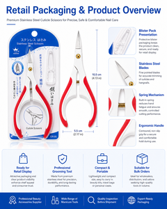 Stainless Steel <b>Cuticle</b> <b>Scissors</b> Manual Nail Trimming Shears with Spring Handle for Manicure Salon Use - Product Image 3