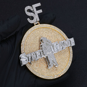 Collar Personalizado con Nombre de Calle SF para Hombre, Plata 925, Diamante Moissanita, Estilo Hip Hop, Joyería Ligera para Hombre - Product Image 3