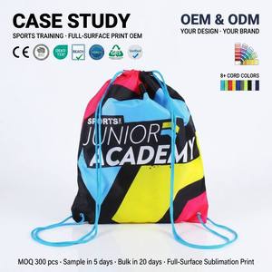 Sacs à cordon en polyester imperméables et résistants, personnalisables avec logo et couleur, motif dessin animé, pour chaussures de sport, sac de gym, sac à dos durable, voyage - Product Image 6