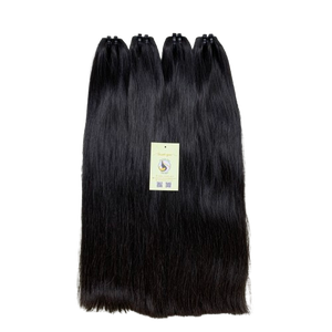 Premium cuticules alignés brut vietnamien Double dessiné naturel noir faisceaux de cheveux humains Extensions de trame de la Machine - Product Image 1