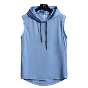Men's Workout Hooded Tank <b>Tops</b> Bodybuilding Muscle Sleeveless T Shirt Men Quick Dry Gym Hoodie Shirt - Product Image 4
