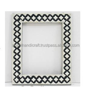 Fabriqué à la main belle résine d'os en bois incrustation cadre Photo personnalisé découpe impression haute qualité décoration de la maison inde - Product Image 2