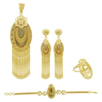 Ensemble de 5 pendentifs de mariée traditionnels éthiopiens, érythréens, africains, turcs, de Dubaï, plaqués or 14K, 18K, 24K, motif floral tendance, vente en gros