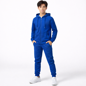 โรงงานผลิตเสื้อผ้าขายส่ง ชุดวิ่งออกกำลังกายลำลองฤดูหนาว 2 in 1 ผ้าฟลีซระบายอากาศ มีฮู้ด เชือกผูก ปริ้นท์ลาย  แบบเรียบ MOQ ต่ำ - Product Image 1