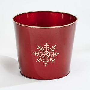 Merry & Bright Galvanized Metal <b>Planter</b> Pot Round Small Rust Resistant Flower Pot <b>Trays</b> Retro Style - Product Image 4