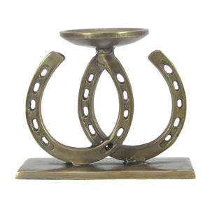 Support de bougie en forme de fer à cheval, pour mariage, Noël, événements, décoration de table, porte-bougie en laiton finition antique - Product Image 1
