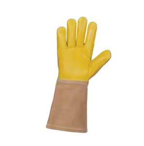 Holy Signs International HSI-1451 Heavy Duty Leather Welding <b>Gloves</b> Cotton Liner Heat Resistant Reinforced Palm <b>Long</b> Stick TIG - Product Image 3
