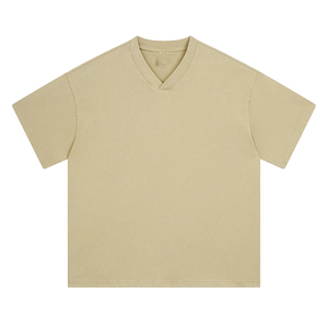 Camisetas Personalizadas de Alta Calidad para Hombre, Manga Corta, Cuello en V, 100% Algodón, Transpirables, de Secado Rápido, con Ribete en Contraste y Logotipo Personalizado, 2026 - Product Image 1