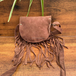 New High Quality Suede Cowhide Leather <b>Handbag</b> for Women's Western New Luxury Genuine Leather Fringe Purse Fashion Shoulder Bags - Product Image 4