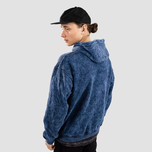Sweat à capuche personnalisé pour homme, en tissu molletonné épais, effet délavé à l'acide, style streetwear, qualité supérieure, délavé intégral - Product Image 3