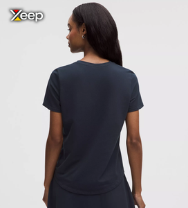 เสื้อยืดออกกำลังกายผู้หญิง XEEP แบบสบายๆ น้ำหนักเบา ทรงหลวม แขนสั้น ระบายอากาศดี คอวี ปักลายตัวอักษร - Product Image 2