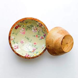 Bol à fruits secs en bois moderne fait à la main, élégant, en bois naturel, pour collations et noix - Product Image 2