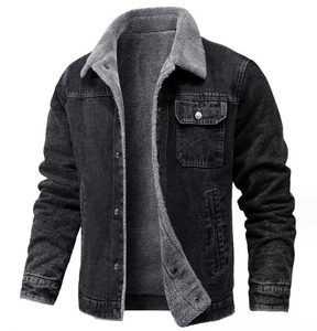 Custom Logo Jean <b>Jacket</b> Washed Solid Color Boyfriend <b>Men</b> <b>Denim</b> <b>Jackets</b> - Product Image 5