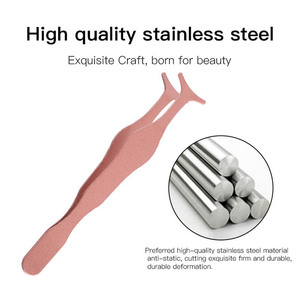 Pince à épiler professionnelle en acier inoxydable pour extensions de cils, outils de maquillage courbés et droits, 1 pièce - Product Image 2