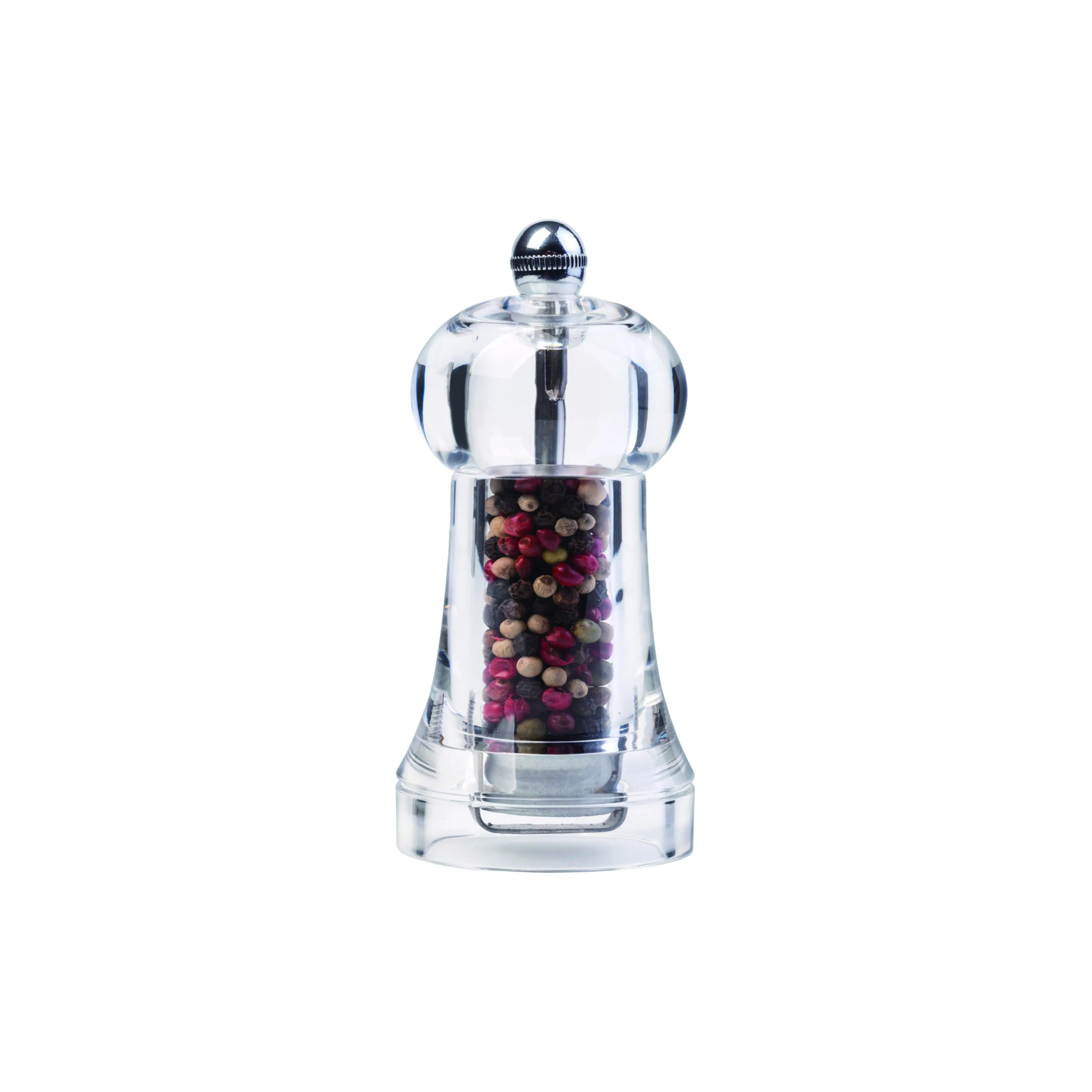 Best Selling 4-1/2 Inch Clear Acrylic Pepper Mill with Ceramic Grinder, Unfilled