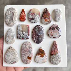 AMAN GEMS JEWELLERY Pierre d'agate Crazy Lace, cristal de quartz naturel, gemme colorée à bandes, polie, taille coussin, aux couleurs variées, pour la lithothérapie - Product Image 4