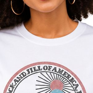 Camiseta de Manga Corta con Cuello Redondo y Diseño de Pedrería de Colores, Top Informal para Uso Diario, Estilo Urbano, Ropa Cómoda - Product Image 2