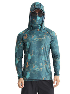 <b>Men's</b> Camouflage Fishing Hoodie UPF 50+ Anti-UV Quick Dry Long Sleeve 100% Polyester Outdoor Sun Protection <b>Shirt</b> - Product Image 1