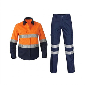 Camisa de Trabajo Personalizada para Hombre, Color Naranja Marino, Alta Visibilidad, Reflectante, Impresa con Serigrafía, Material de Algodón, Manga Larga, Detección de Agujas - Product Image 1