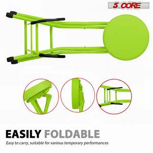 5Core Heavy Duty Foldable <b>Padded</b> Guitar <b>Stool</b> with Built-in Foot Rest and Stand - Product Image 5