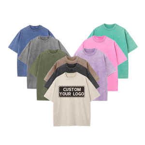 Camiseta Oversize Vintage Lavada Personalizada al por Mayor, 100% Algodón de Alto Gramaje, Estilo Urbano, Camiseta 100% Algodón para Hombre de Corte Holgado - Product Image 1