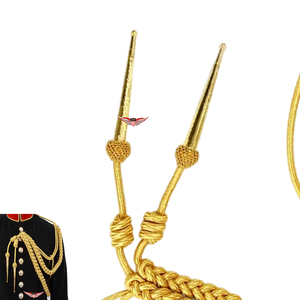 Gold Metallic Aiguillette Bullion Wire Aiguillette Service Parade Aiguillette worn on the left arm attaches Metallic <b>Cord</b> - Product Image 5