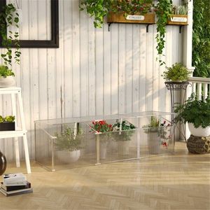 Mini Serra Portatile Moderna con Telaio in Alluminio, Policarbonato e PVC in Legno per Coltivazione, Dimensioni Ridotte, Stile Moderno - Product Image 1