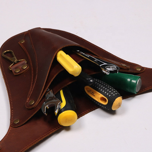 Brown Leather <b>Tool</b> Messenger <b>Bag</b> With Adjustable Strap And Multiple Pockets For Universal <b>Tool</b> Storage - Product Image 5
