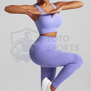 Ensemble de yoga et fitness respirant pour femmes, tendance, confortable, en tissu doux et mince, idéal pour la course à pied et le fitness des adultes. - Product Image 2