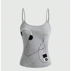 Top corto sin mangas gris oscuro con nudo frontal para mujer, camiseta de yoga y entrenamiento, top corto liso para mujer - Product Image 4