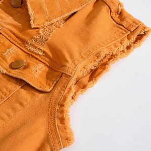 Gilet en jean réversible personnalisé en laine respirante de haute qualité au design unique pour homme – Sans manches, style décontracté urbain - Product Image 3