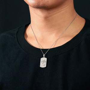 Colgante de Plata con Moissanita y Diseño de Perro Tigre, Collar Brillante con Incrustaciones de Diamantes para Hombre - Product Image 4