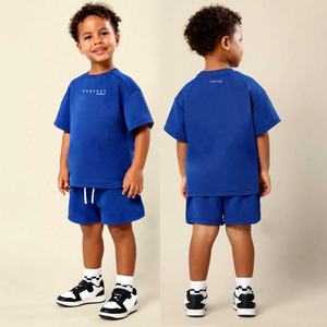 Conjuntos de camisetas de color liso para niños, los más vendidos, 100% algodón, conjuntos de ropa para niños, secado rápido, conjuntos de 2 piezas con pantalones cortos, camisetas unisex de verano - Product Image 6