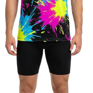 Ensemble uniforme de basketball pour homme, comprenant un maillot à motif éclaboussures et un short uni ajusté, col en V, sans manches, respirant, avec nom d'équipe et numéros de joueur - Product Image 6