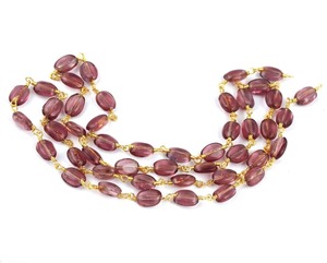 AAA Pink Tourmaline Hydro <b>Rosary</b> Style Beaded Chain With Premium Finish For DIY Bracelet And Necklace Jewelry Making Wholesale - Product Image 1