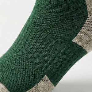 Green Crew <b>Socks</b> Solid Color Ribbed Knitted Breathable Casual Wear for Adults - Product Image 5