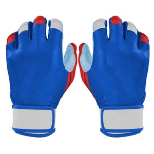 Gants de frappe en cuir PU bleu avec paume rembourrée et fermeture auto-agrippante, unisexe, pour entraînement adulte - Product Image 1