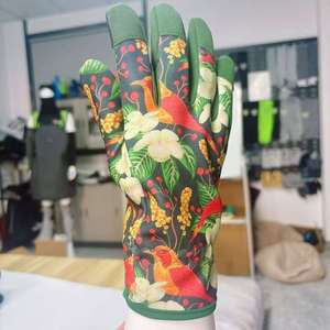 High Quality Leather Gardening Construction Working <b>Gloves</b> Leather Anti-Slip Printed Cotton Back Certified Gardening Work - Product Image 4