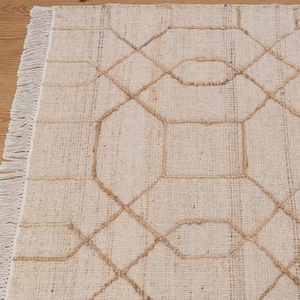 Alfombra de Yute Natural Tejida a Mano |   Alfombra Moderna con Diseño Abstracto |   Alfombra de Cáñamo Ecológica y Apta para Mascotas para Sala de Estar y Dormitorio - Product Image 3