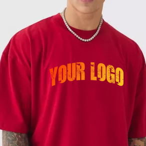 Camiseta Roja Personalizada para Hombre, Nueva Colección 2026, 100% Algodón, Corte Holgado con Hombros Caídos, Impresión Digital - Product Image 5