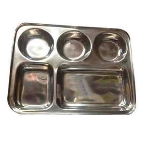 Assiettes en acier inoxydable Assiettes à dîner SS Indian Thali Mess Tray Plateau de service. Plaque indienne Thali pour l'exportation - Product Image 1