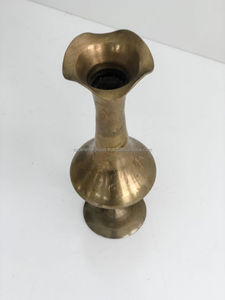 Artículos para el hogar para Hotel, jarrón de esquina interior de metal de latón, maceta decorativa para flores, florero de latón antiguo de acero para decoración del hogar - Product Image 2