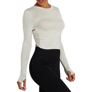 Camiseta Deportiva para Mujer, Elegante, con Diseño en la Espalda, Transpirable, Elástica, de Secado Rápido, para Yoga, Gimnasio, Entrenamiento, Fitness - Product Image 6
