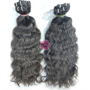 ผมแท้แบบพรีเมียม เกรด Remy  จัดเรียงเส้นผมอย่างดี 100%  แบบดิบธรรมชาติจากวัดอินเดีย  ต่อแบบ Double Weft สีดำธรรมชาติ  แบบลอน - Product Image 5