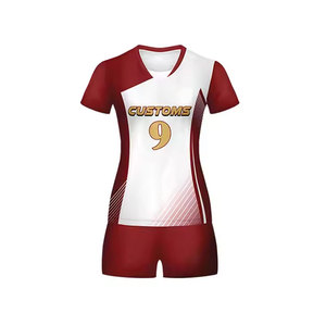 Custom Women Volleyball Uniform Quick Dry Sublimation Printed Maroon White Jersey and Shorts Set Team Sports Kit - Product Image 4
