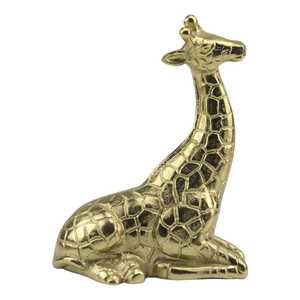 26.5cm H X 10cm W X 20cm L Golden Aluminium Giraffe Figurine Handmade Eco-Friendly Tabletop <b>Decor</b> Modern Design Living Room - Product Image 6
