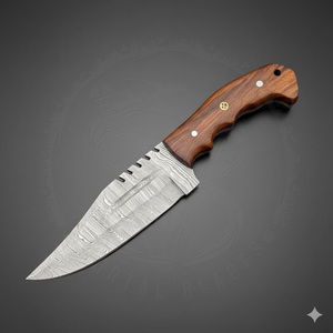 Couteau de chasse haute dureté, nouveau couteau d'extérieur, petit couteau droit pour la viande, en acier Damas, couteaux de camping portables - Product Image 3