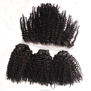 Extensions de cheveux humains vierges pour boucles pixie, trame super double drawn, coupe pixie 100% vierge avec closure frontale en dentelle - Product Image 3